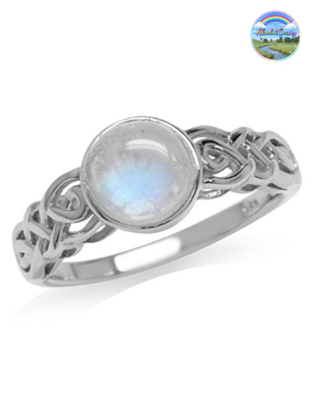 Sterling Silver Celestial Moonstone Solitaire Ring